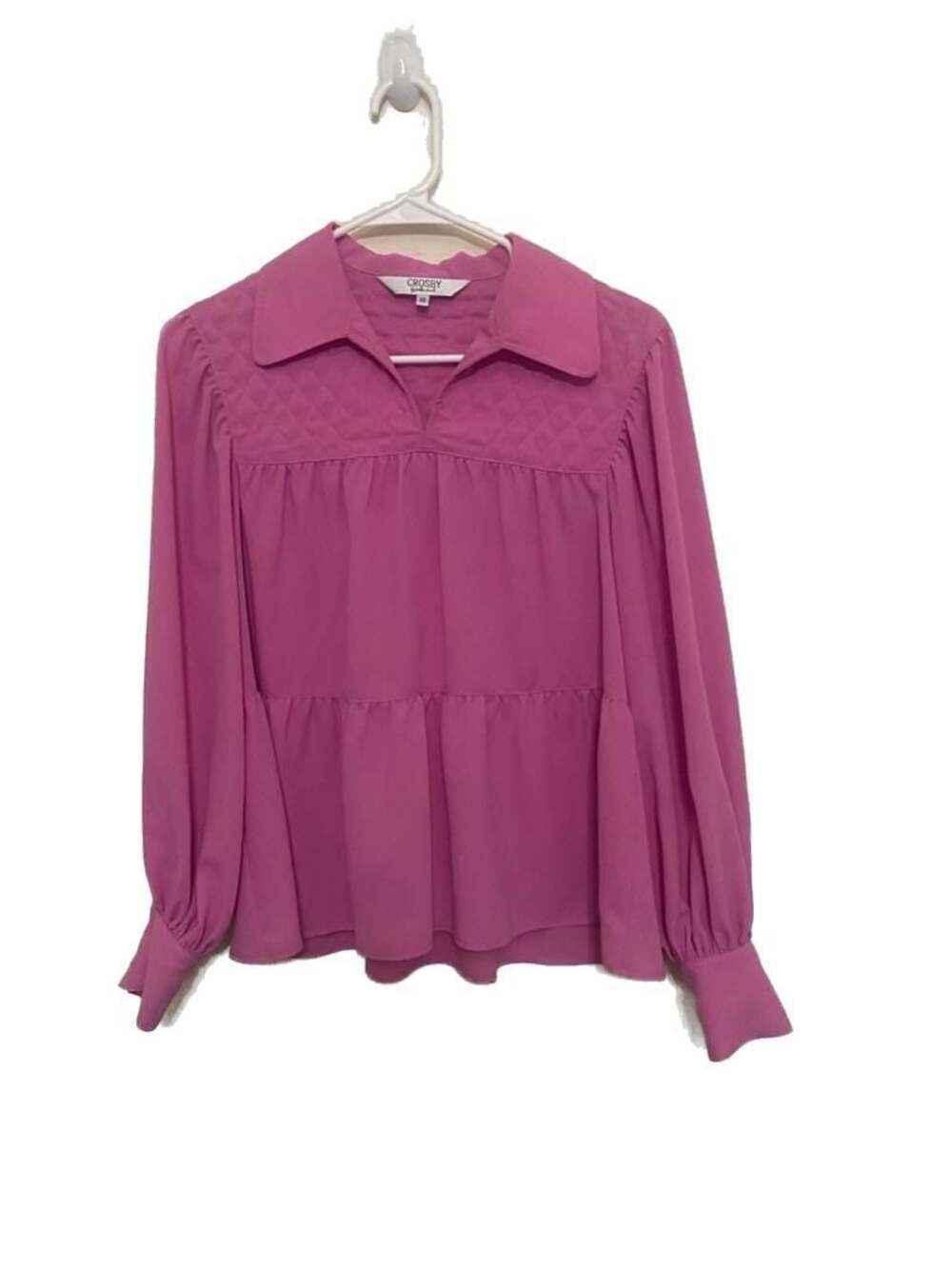 Crosby by Mollie Burch Hattie Quilted Tiered Blouse Pink Size XS